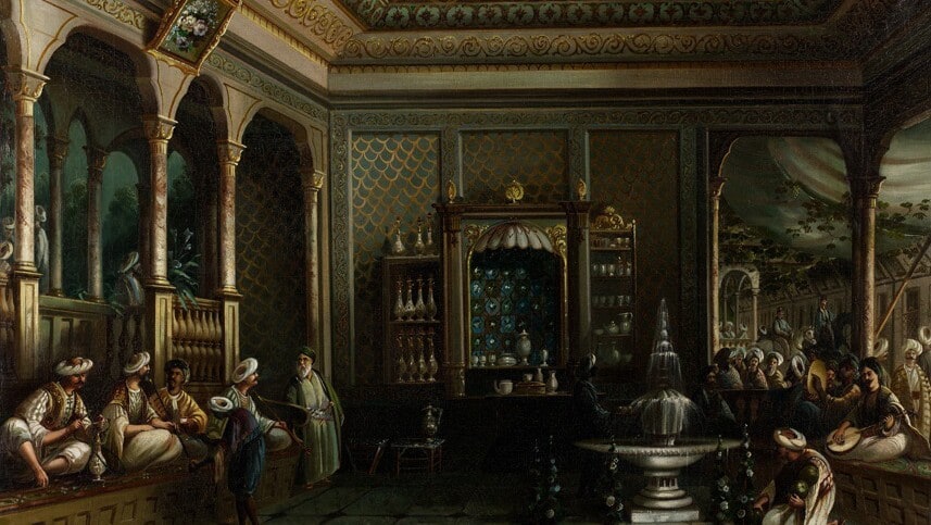 Tophane&amp;amp;amp;amp;amp;amp;amp;amp;amp;amp;amp;rsquo;de Bi̇r Kahvehane, Migirdi&amp;amp;amp;amp;amp;amp;amp;amp;amp;amp;amp;ccedil; Civanyan, (Thomas Allom&amp;amp;amp;amp;amp;amp;amp;amp;amp;amp;amp;rsquo;dan), 19. y&amp;amp;amp;amp;amp;amp;amp;amp;amp;amp;amp;uuml;zyılın son &amp;amp;amp;amp;amp;amp;amp;amp;amp;amp;amp;ccedil;eyreği, Tuval &amp;amp;amp;amp;amp;amp;amp;amp;amp;amp;amp;uuml;zerine yağlıboya, 96 x 133 cm.